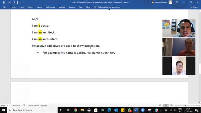 Subject Pronouns And Possessive Adjectives