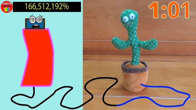 DANCING CACTUS TOY - Overcharged Battery Lowing 10^9% To 0 - Funny Battery Animation