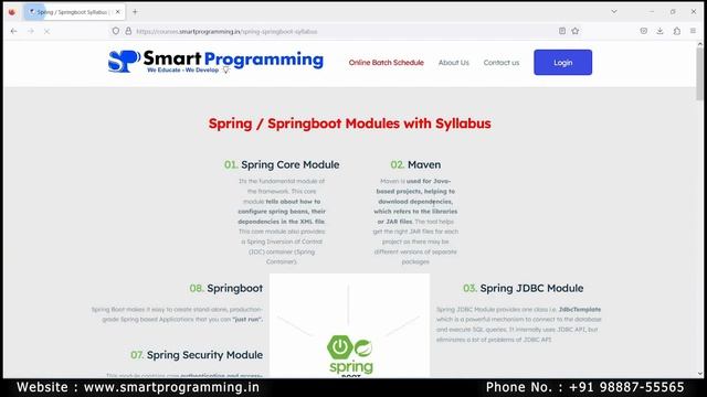 Core Java & Spring Springboot Live Online Batch || Admission Open смотреть онлайн