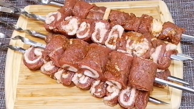 Бомбический шашлык - рулет говядины с курдюком✅Почему я раньше так не готовила? смотреть онлайн