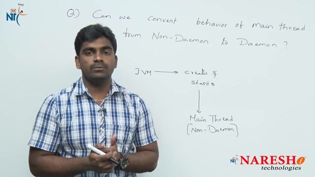 Can we convert behaviour of main thread from Non Daemon to Daemon | Naresh IT смотреть онлайн