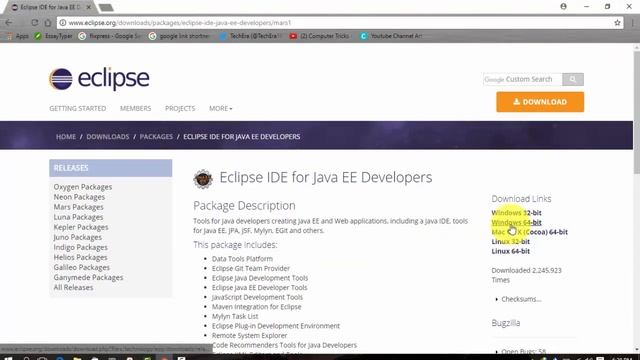 Download and Install Eclipse Mars IDE for JAVA EE Developer on Window 10 смотреть онлайн