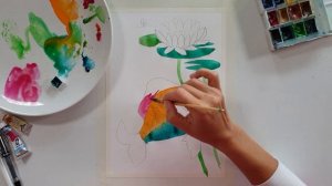 Рисуем Рыбку и Кувшинку! Как просто нарисовать рыбу в пруду!