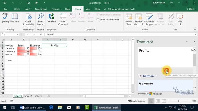 Microsoft Excel 2019: New! Excel 2019 Translate! смотреть онлайн