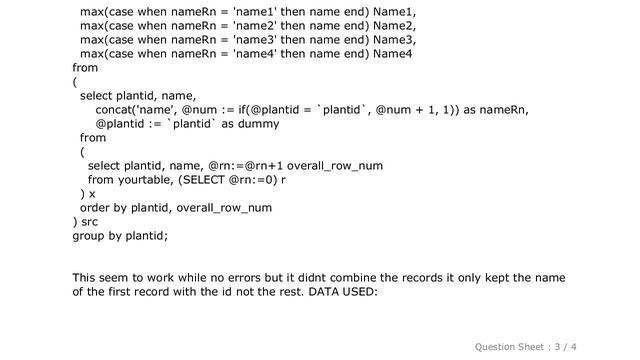 MySQL : MySQL - Query combine rows with same id and keep all entry for that id but as one record смотреть онлайн