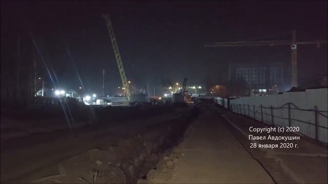 #8 1 МЕТРО на ВИНОГРАДАРЬ Ночной обзор Прибытие секций тоннеля 27 28 01 2020 смотреть онлайн