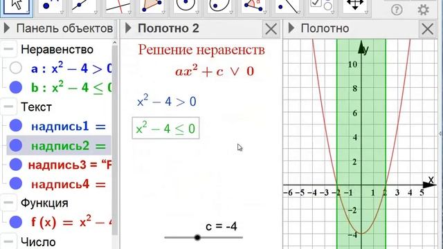 Инструмент Флажок в программе GeoGebra