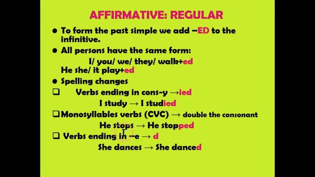Past Simple (Affirmative) смотреть онлайн