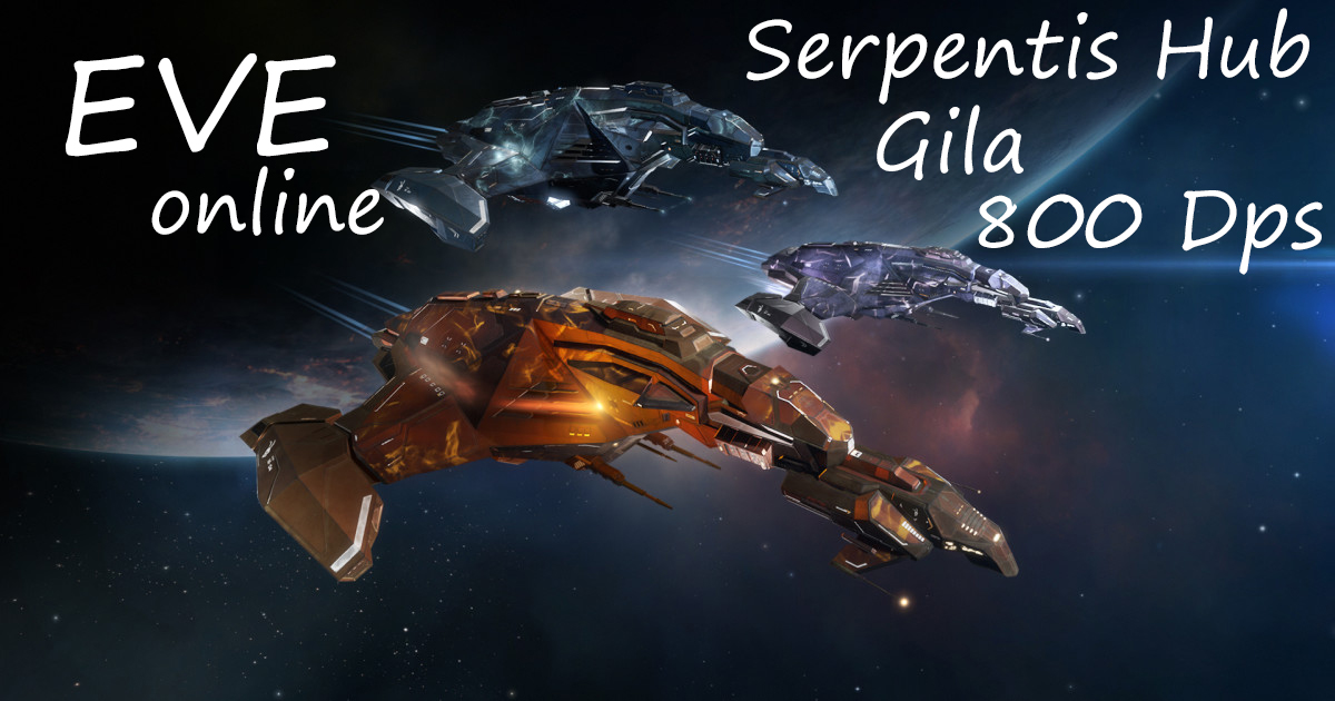 EVE online. Gila- 800 Dps Serpentis Hub. смотреть онлайн