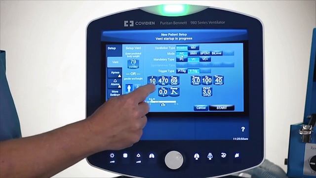 Puritan Bennett™ 980 Ventilator Basic Lesson: Patient Setup смотреть онлайн