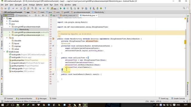 Android tutorial: Create simple QRCode reader using ZXingScanner Library смотреть онлайн
