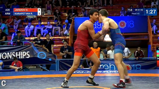 BRONZE GR - 51 kg: H. JAFAROV (AZE) v. R. KARAPETYAN (ARM) смотреть онлайн