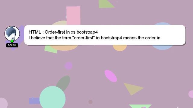 HTML : Order-first in xs bootstrap4 смотреть онлайн