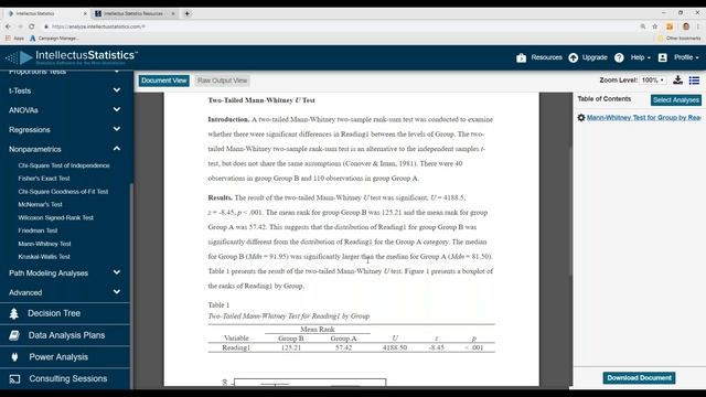 Mann Whitney U Test смотреть онлайн