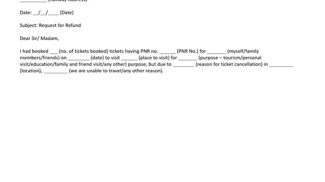 Train Ticket Refund Letter – Sample Application for Refund смотреть онлайн