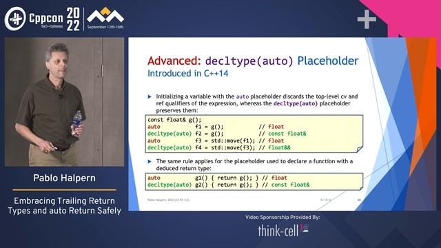 Embracing Trailing Return Types and `auto` Return SAFELY in Modern C++ - Pablo Halpern - CppCon 2022 смотреть онлайн