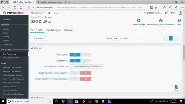 PrestaShop How to reload .htaccess,robots.txt file, SEO and URLs ,SMTP Configure & смотреть онлайн