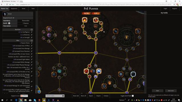 Path Of Exile Path 3.3 Incinerate Fire Witch Theory Skill Tree