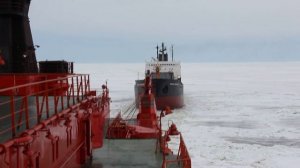 Проводка судна во льдах атомным ледоколом.