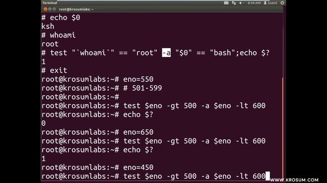 SHELL OPERATOR TEST - LOGICAL OPERATORS смотреть онлайн