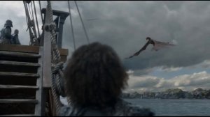 Эурон Грейджой убивает дракона Дейнерис