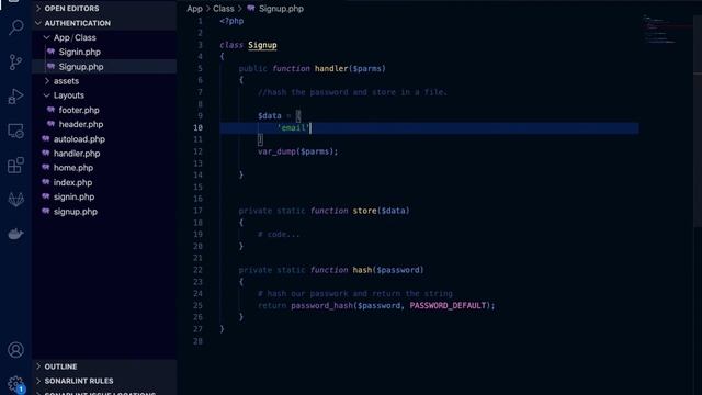 PHP Authentication using file storage system, session, OOP, autoloaded classes. смотреть онлайн