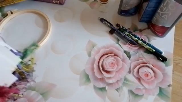 52.Работа "Винтажные розы"от дизайнера Кристины Геворкян. Покупка и обзор новых наборов гладью. смотреть онлайн