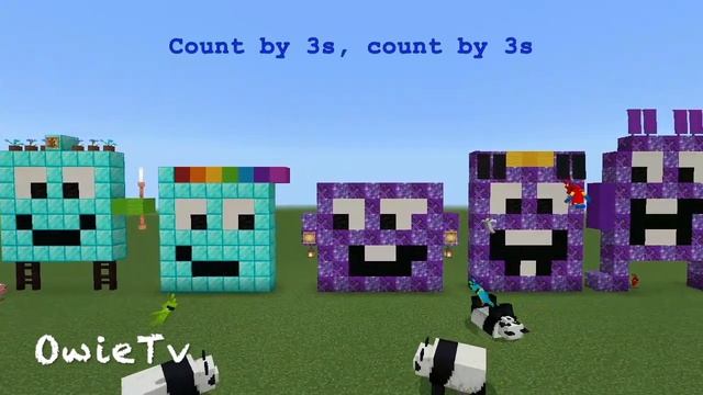 Numberblocks in Minecraft- COUNTING BY 3s | Skip Counting by 3s | Learn to Count смотреть онлайн