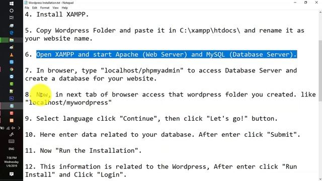 How to install WordPress Dashboard on local server by using XAMPP - Window 10 (few easy steps) смотреть онлайн