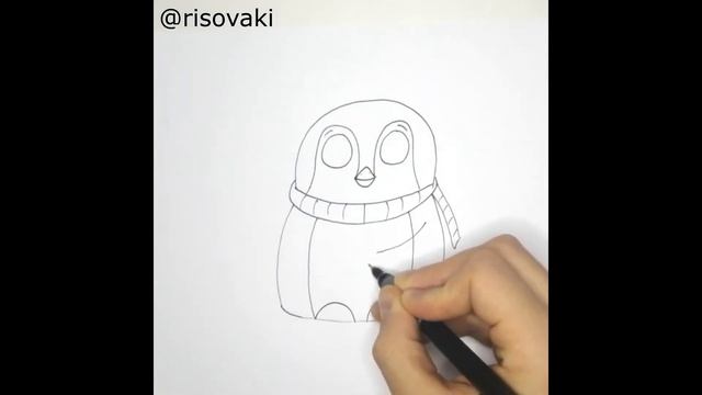 Как нарисовать // Пингвинчик // Урок-стишок смотреть онлайн