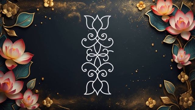 Beautiful and Easy Lotus Rangoli Design #73 for New Year || First Ever Lotus Rangoli Series 2024 смотреть онлайн