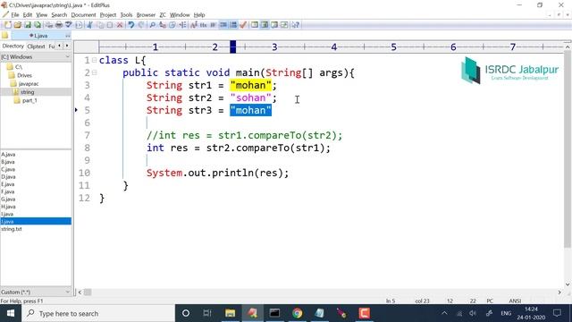 STRING Handling in JAVA ~ #40 (compareTo) смотреть онлайн