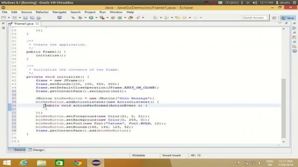 Java Eclipse GUI Tutorial 1 # Creating  First GUI Project in Eclipse
