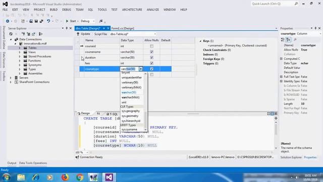 Creating SQL server Database in visual studio 2012 смотреть онлайн