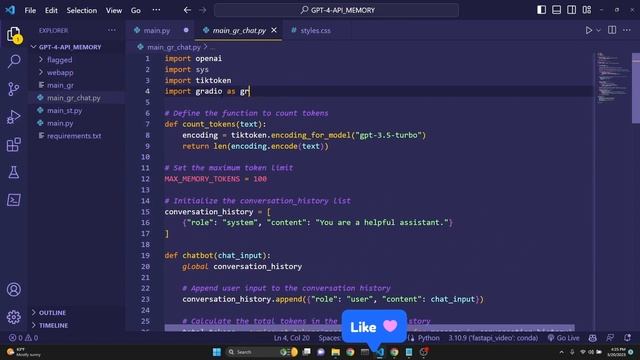 GPT-4 API with streaming responses, chat history, streamlit, gradio UI, JavaScript, FastAPI webapp смотреть онлайн