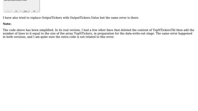 Excel VBA: Application.Tranpose on an array gives Run-time error 438 смотреть онлайн