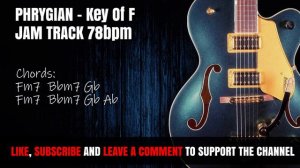 F PHRYGIAN backing track   rock jam track   78 bpm