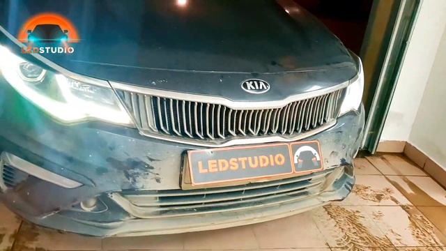 KIA Optima замена галогеновых фар на светодиодные смотреть онлайн