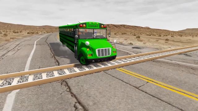 ?Flatbed Trailer Truck Rescue - Cars Vs Rails - Speed Bumps - BeamNG.Driv