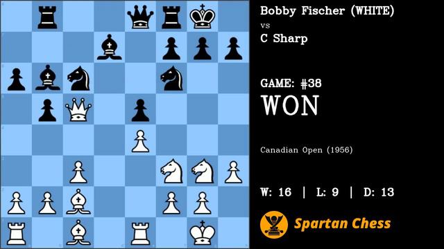 ALL BOBBY FISCHER GAMES | #38 | 1956 | Fischer - Sharp смотреть онлайн