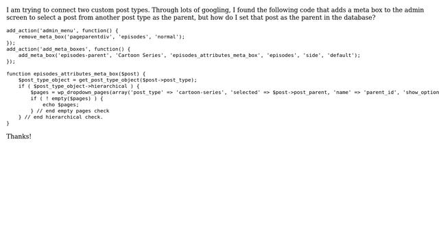 Wordpress: How do I assign the post parent? смотреть онлайн