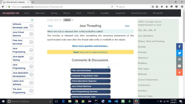 When the lock is released after notify/notifyAll is called?
| javapedia.net смотреть онлайн