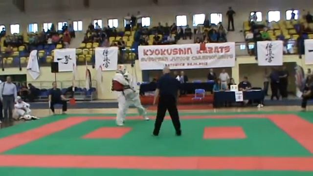 European Junior Champiohships Kyokushin,Boris Bulyskeria(Ukraine,aka)-Robert Zalewski(Poland) смотреть онлайн