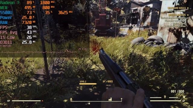 Fallout 76 - AMD Ryzen 5 5500U Radeon 7 Graphics 8GB DUAL CHANNEL RAM 1080P/720P смотреть онлайн