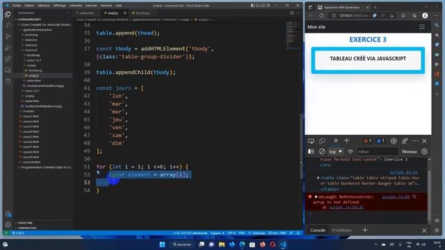Cours20 Exercice 3 Générer et insérer une Matrice Tableau dans le DOM JavaScript Moderne Bootstrap смотреть онлайн