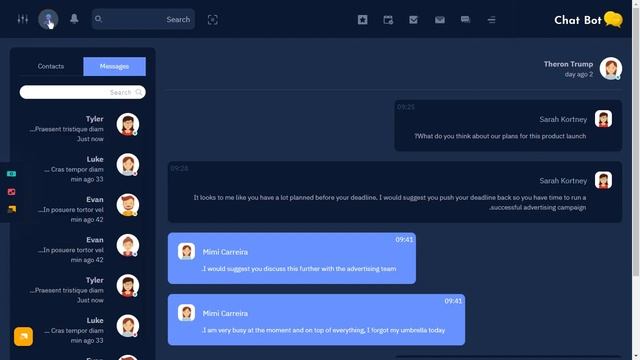 Chat bot Bootstrap Templates with RTL Dark Theme смотреть онлайн