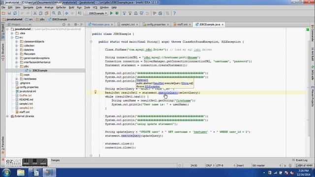 working with JDBC - 12th java training video смотреть онлайн