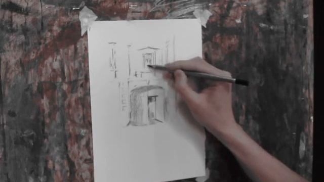 Старая арка в России. Скетч. Художник, Федор Усачев. смотреть онлайн