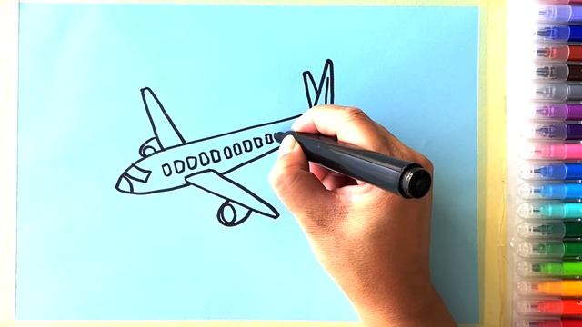 Самолет. Видео Как нарисовать самолет поэтапно. Урок рисования для детей от 3 лет. смотреть онлайн