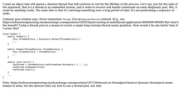 Why use ExecutorService for long-running thread? смотреть онлайн